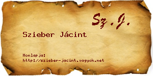 Szieber Jácint névjegykártya