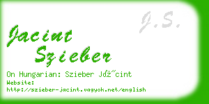 jacint szieber business card